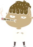 hombre de dibujos animados de estilo de color plano fumando png