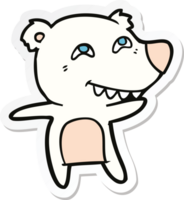 sticker of a cartoon polar bear showing teeth png