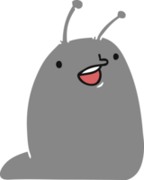 cartoon illustration of a cute kawaii slug png