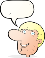 cartoon happy male face with speech bubble png