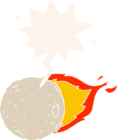 dibujos animados meteorito con habla burbuja en retro estilo png