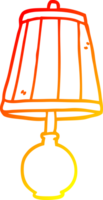 warm gradient line drawing of a cartoon table lamp png