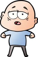 cartoon tired bald man png