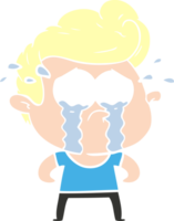 flat color style cartoon crying man png