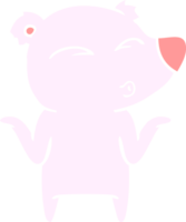 flat color style cartoon bear shrugging png