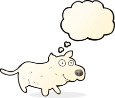glücklicher kleiner hund der karikatur mit gedankenblase png