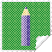 timbre autocollant carré graphique crayon de couleur violet png