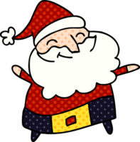 hand drawn cartoon of a jolly father christmas png