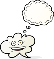 mano disegnato pensato bolla cartone animato nube pensato bolla con viso png