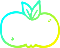 cold gradient line drawing of a cartoon apple png