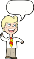 cartoon school boy raising hand with speech bubble png