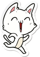 adesivo de um gato de desenho animado feliz png