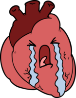 corazón de dibujos animados llorando png