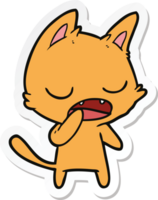 klistermärke av en talande katt tecknad png