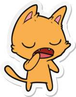 sticker van een pratende kattencartoon png