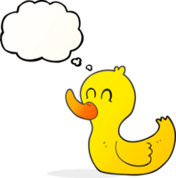 main tiré pensée bulle dessin animé mignonne canard png