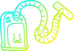 cold gradient line drawing of a cartoon vacuum cleaner png