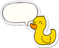 cartoon duck with speech bubble sticker png