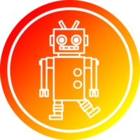 dansen robot circulaire icoon met warm helling af hebben png