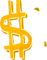 symbole du dollar de dessin animé png