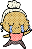 cartoon crying old lady png