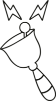 line drawing cartoon of a ringing hand bell png