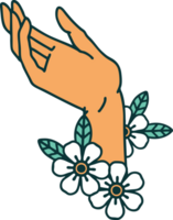 iconic tattoo style image of a hand png