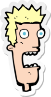 sticker of a cartoon shocked mans face png