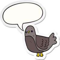 tekenfilm vogel met toespraak bubbel sticker png