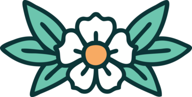 iconic tattoo style image of a flower png