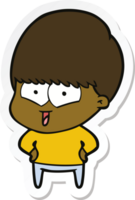 sticker of a cartoon happy boy png