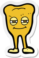 sticker of a cartoon smiling tooth png