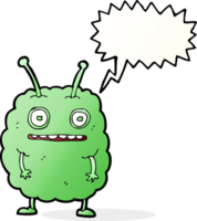 cartoon funny alien monster with speech bubble png