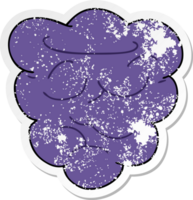 distressed sticker of a quirky hand drawn cartoon berry png