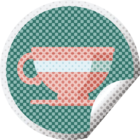 café taza gráfico ilustración circular pegatina png