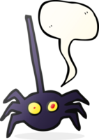 mano disegnato discorso bolla cartone animato Halloween ragno png