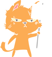 tuff platt Färg stil tecknad serie katt med protest tecken png