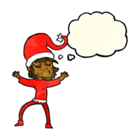 santa's helper cartoon with thought bubble png