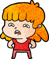 cartoon worried woman png