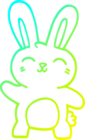 cold gradient line drawing of a cartoon happy bunny png