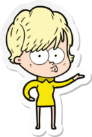 sticker of a cartoon woman png