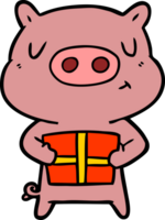 cartoon christmas pig png