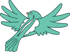 iconic tattoo style image of a flying bird png