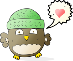 hand drawn speech bubble cartoon cute owl png