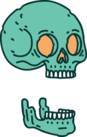 imagen icónica de estilo tatuaje de una calavera png