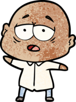 cartoon tired bald man png