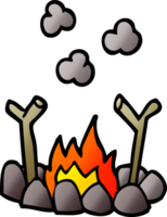 dessin animé doodle feu de camp png