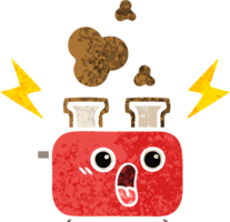 retro illustration style cartoon of a of a toaster png