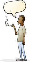 cartoon annoyed smoker with speech bubble png