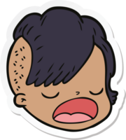 sticker of a cartoon female face png